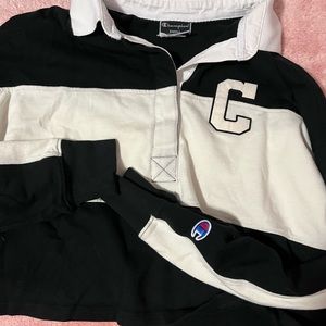 champion striped polo crop ☆